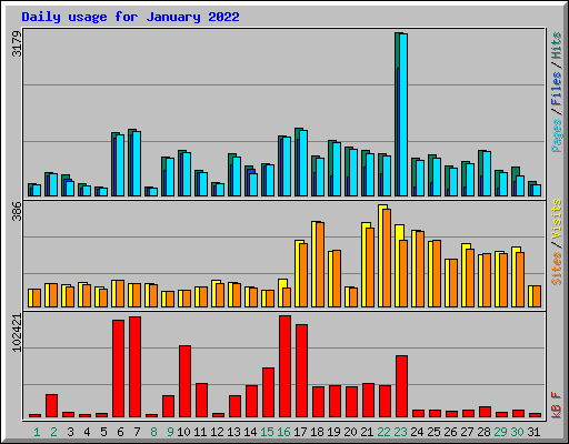 Daily usage for January 2022