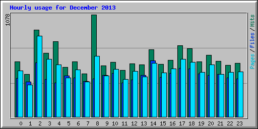 Hourly usage for December 2013