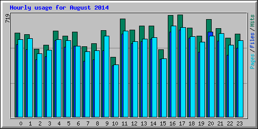 Hourly usage for August 2014