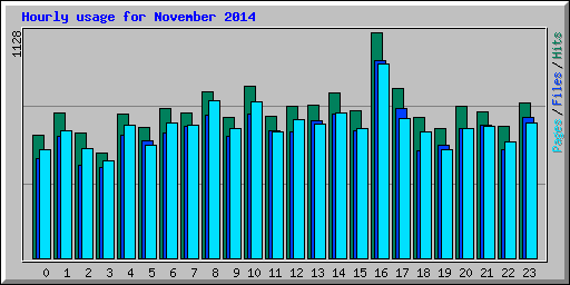 Hourly usage for November 2014