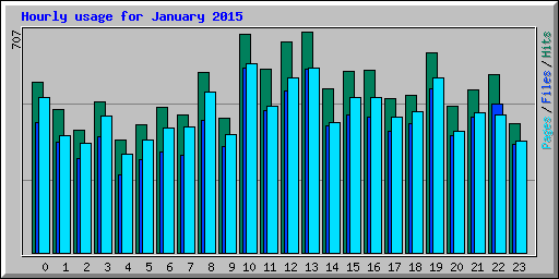 Hourly usage for January 2015