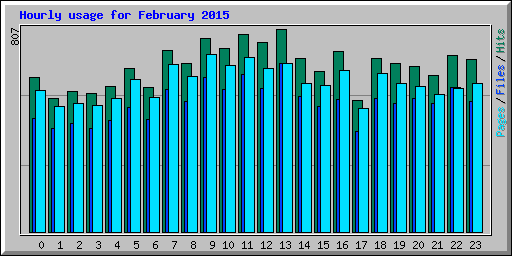 Hourly usage for February 2015