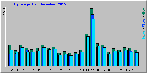 Hourly usage for December 2015