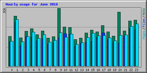Hourly usage for June 2016