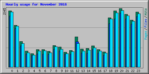 Hourly usage for November 2016