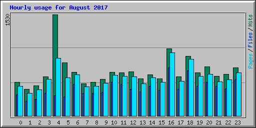 Hourly usage for August 2017