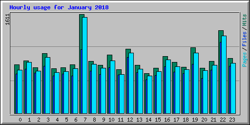 Hourly usage for January 2018